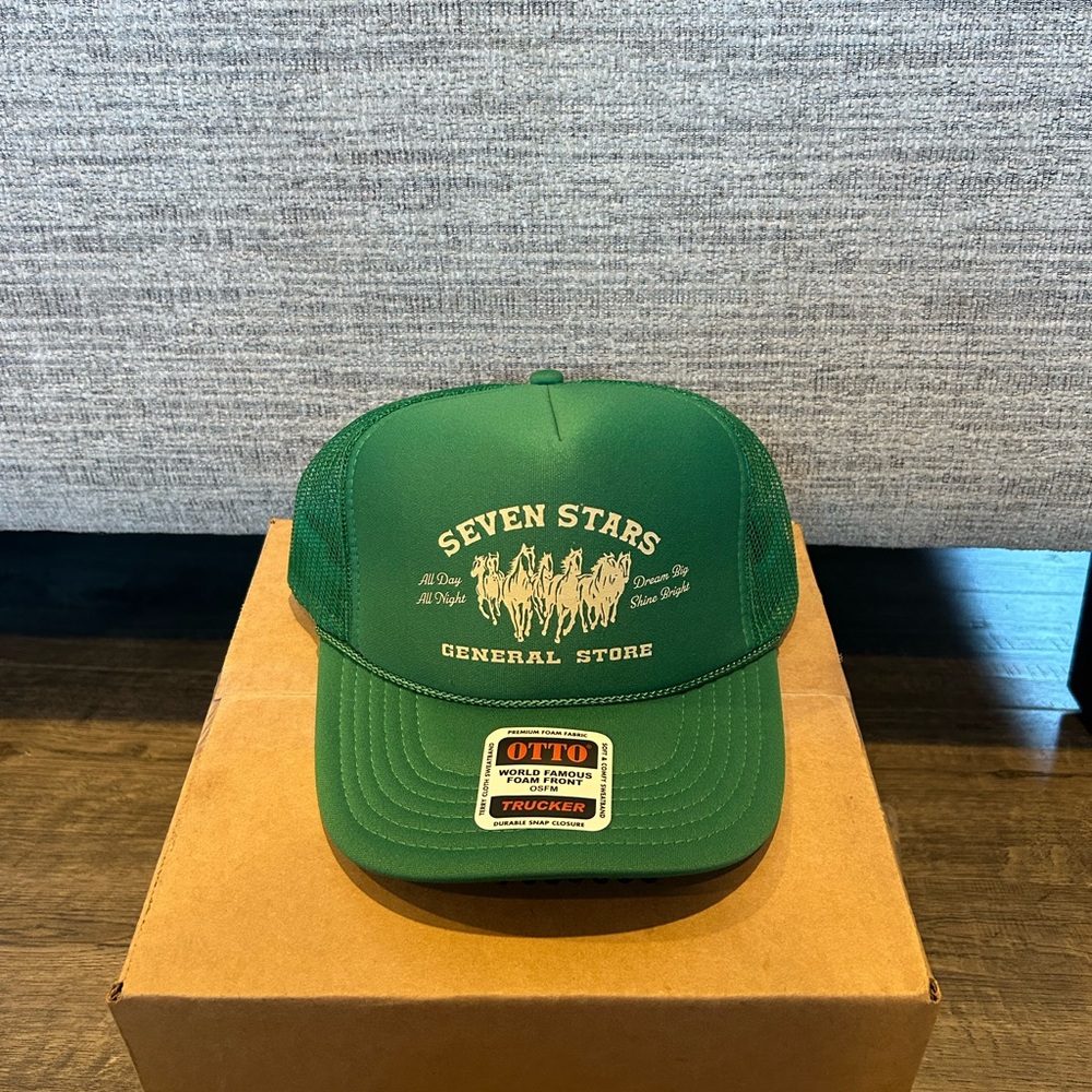 Green Seven Stars Trucker Hat